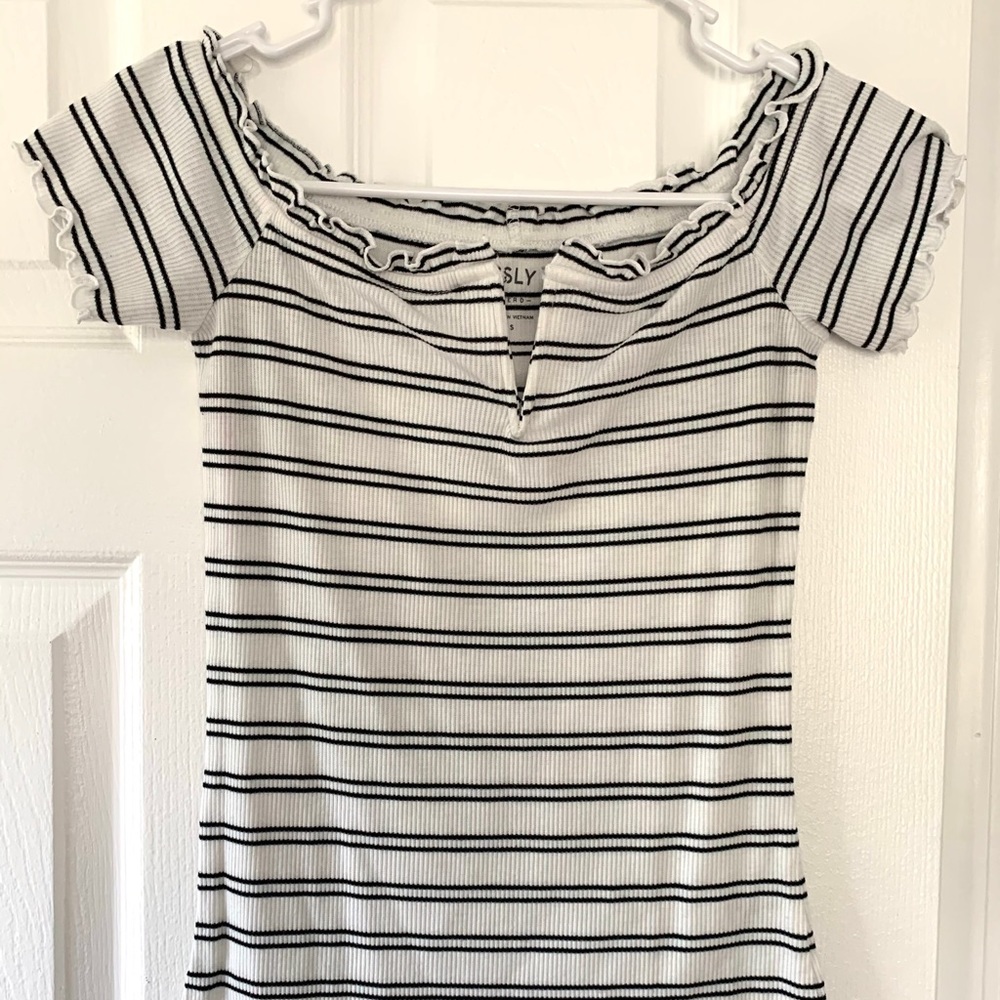 Striped Ruffle Tee